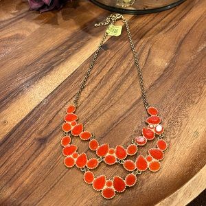 Orange & Goldtone necklace, NWT